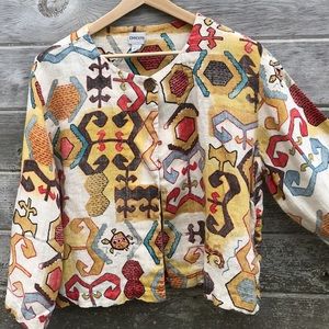 Linen turkish patterned jacket shirt
